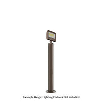 3 Foot Modular Light Pole - 3 Foot Base Height - 1/2 Inch Threaded Hub Cap - Bronze Finish