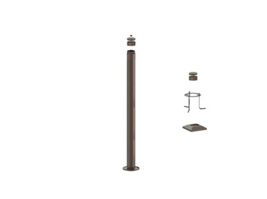 5 Foot Modular Light Pole - 5 Foot Base Height - 1/2 Inch Threaded Hub Cap - Bronze Finish
