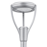 OMERO post top, LED, Up to 10518 Lumens, 700mA driver, 5000K, Segmented type III asymmetric, 120-277V, Natural aluminum finish,  super durable