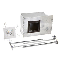 Mini Multiple LED Single Light New Construction Housing with Trim and Light Engine 3000K Flood Beam in White