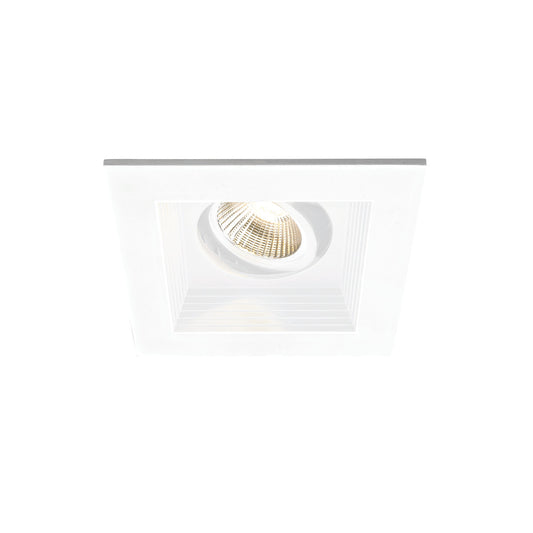 Mini Multiple LED Single Light Remodel Housing with Trim and Light Engine 3000K Flood Beam in White