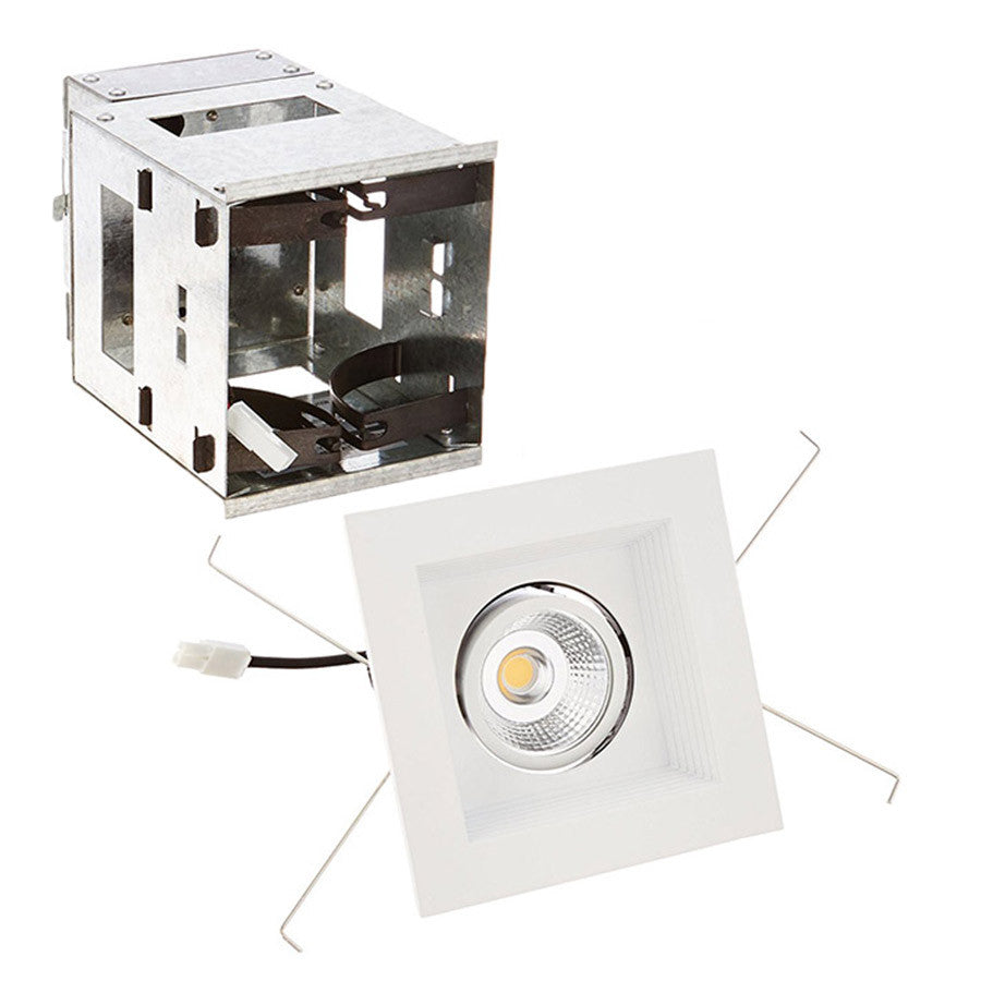 Mini Multiple LED Single Light Remodel Housing with Trim and Light Engine 2700K Narrow Beam in White