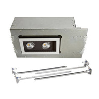 Mini Multiple LED Two Light New Construction Housing with Trim and Light Engine 3000K Flood Beam in Black