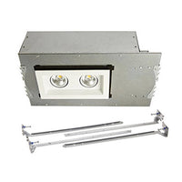 Mini Multiple LED Two Light New Construction Housing with Trim and Light Engine 3000K Flood Beam in White