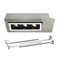 Mini Multiple LED Three Light New Construction Housing with Trim and Light Engine 3000K Narrow Beam in Black