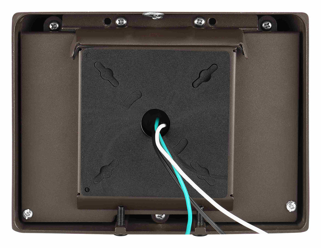 LED Cut Off Wallpack - Watt Selectable 95W/76W/57W/38W - 13800 Max Lumens - Color Selectable 30K/40K/50K - 120-277V - Bronze Finish - With Integrated Photocell
