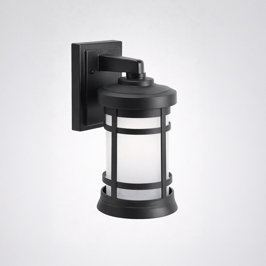 Milano Incandescent Small Polycarbonate Wall Light - Black Finish - UL Listed Wet