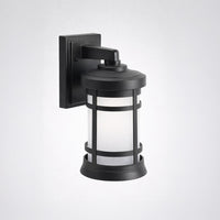 Milano Incandescent Small Polycarbonate Wall Light - Black Finish - UL Listed Wet