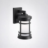 Milano Incandescent Small Polycarbonate Wall Light - Black Finish - UL Listed Wet