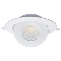 6 Inch Round LED Gimbaled Downlight - 15W - 1400 Lumens - 120V - Color Temperature Selectable 27K/30K/35K/40K/50K - White Finish - No Recess Can Required