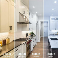 6 Inch LED Recessed Downlight - 11 Watt - 800 Lumens - 2700K Warm White Baffle Trim- 120V - Recessed Can Required - Dimmable