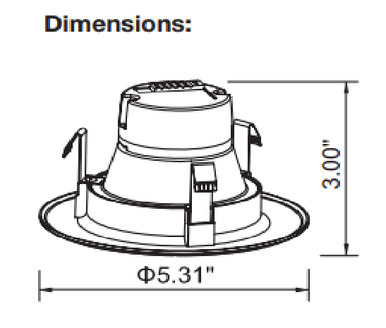 4 Inch Recessed Can Retrofit - 7 Watt - 600 Lumens - Color Selectable 27K/30K/35K/40K/50K - 120V - Recessed Can Required - Dimmable