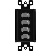 Wall Station Insert,Vignette Power over Ethernet,4-Buttons,Black