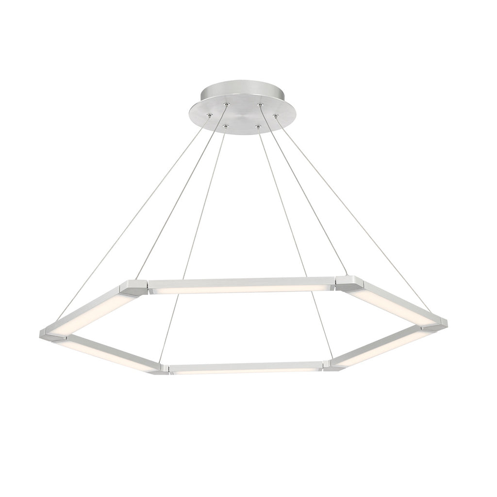 LUNE 32in. LED Chandelier Light 3000K in Brushed Aluminum