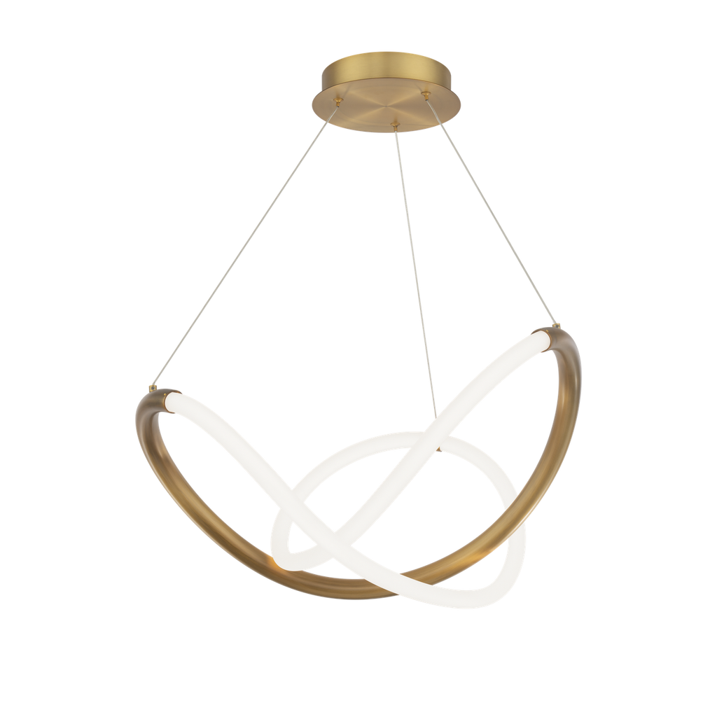 Solo 24in. LED Pendant Light 3000K in Aged Brass