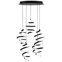 Whirl 8in. LED Chandelier Light 2700K/3000K/3500K/4000K in Black - PD-19405R-BK