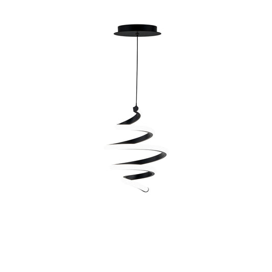 Whirl 8in. LED Mini Pendant Light 3000K in Black
