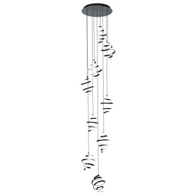 Whirl 8in. LED Chandelier Light 2700K/3000K/3500K/4000K in Black - PD-19409R-BK