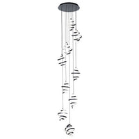 Whirl 8in. LED Chandelier Light 2700K/3000K/3500K/4000K in Black - PD-19409R-BK