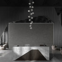 Whirl 8in. LED Chandelier Light 2700K/3000K/3500K/4000K in Black - PD-19415R-BK