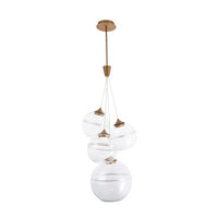 BISTRO 4 Lights LED Pendant Light 3000K in Aged Brass