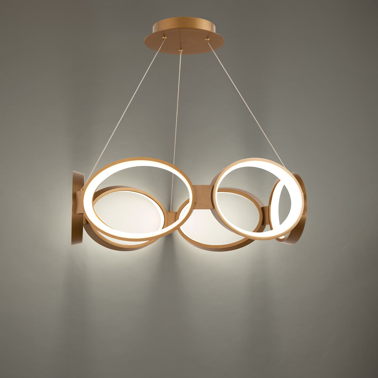 Solitaire 24in. LED Pendant Light 3000K in Aged Brass