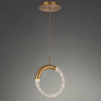 Ringlet 8in. LED Mini Pendant Light 3000K in Aged Brass