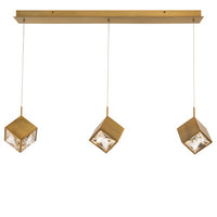 Ice Cube 8in. LED Chandelier Light 2700K/3000K/3500K/4000K in Aged Brass