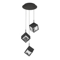Ice Cube 8in. LED Chandelier Light 2700K/3000K/3500K/4000K in Black - PD-29303R-BK