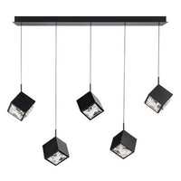 Ice Cube 8in. LED Chandelier Light 2700K/3000K/3500K/4000K in Black - PD-29305L-BK