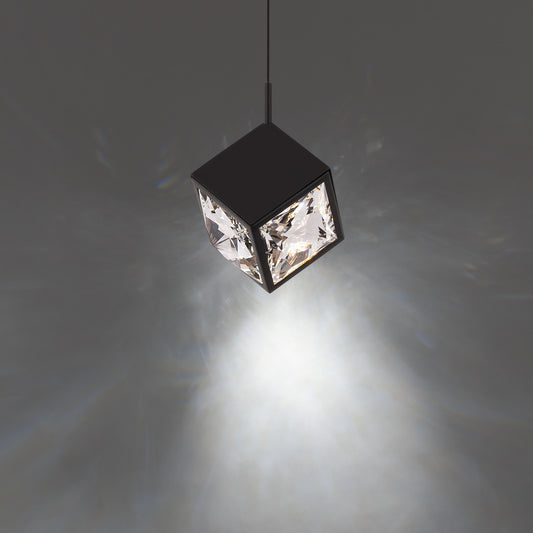 Ice Cube 8in. LED Mini Pendant Light 3500K in Black