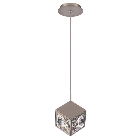 Ice Cube 8in. LED Mini Pendant Light 3500K in Brushed Nickel