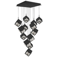 Ice Cube 8in. LED Chandelier Light 2700K/3000K/3500K/4000K in Black - PD-29313S-BK