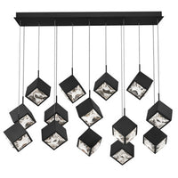 Ice Cube 8in. LED Chandelier Light 2700K/3000K/3500K/4000K in Black - PD-29314L-BK