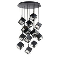 Ice Cube 8in. LED Chandelier Light 2700K/3000K/3500K/4000K in Black - PD-29315R-BK