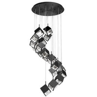 Ice Cube 8in. LED Chandelier Light 2700K/3000K/3500K/4000K in Black - PD-29321R-BK