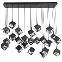 Ice Cube 8in. LED Chandelier Light 2700K/3000K/3500K/4000K in Black - PD-29323L-BK