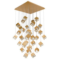 Ice Cube 8in. LED Chandelier Light 2700K/3000K/3500K/4000K in Aged Brass - PD-29341S-AB