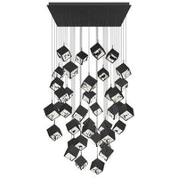 Ice Cube 8in. LED Chandelier Light 2700K/3000K/3500K/4000K in Black - PD-29341S-BK