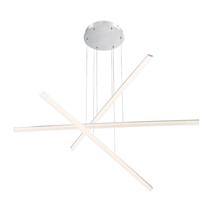 Stack 3 Light LED Chandelier Light 3000K in Brushed Aluminum