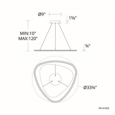 OYSTER 33IN PENDANT 4CCT 2700K