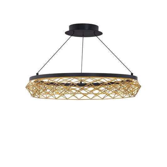 Lacey 27in. LED Pendant Light 3000K in Black/Gold