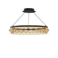 Lacey 27in. LED Pendant Light 3000K in Black/Gold