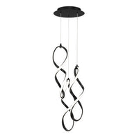Interlace 21in. LED Chandelier Light 2700K/3000K/3500K/4000K in Black - PD-47803R-BK