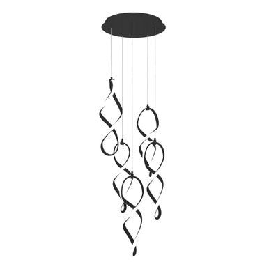 Interlace 21in. LED Chandelier Light 2700K/3000K/3500K/4000K in Black - PD-47805R-BK