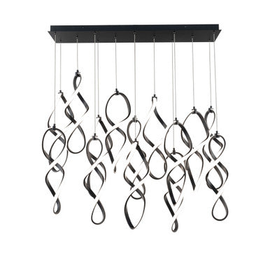 Interlace 21in. LED Chandelier Light 2700K/3000K/3500K/4000K in Black - PD-47814L-BK