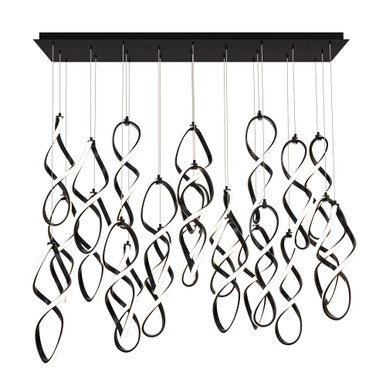 Interlace 21in. LED Chandelier Light 2700K/3000K/3500K/4000K in Black - PD-47823L-BK