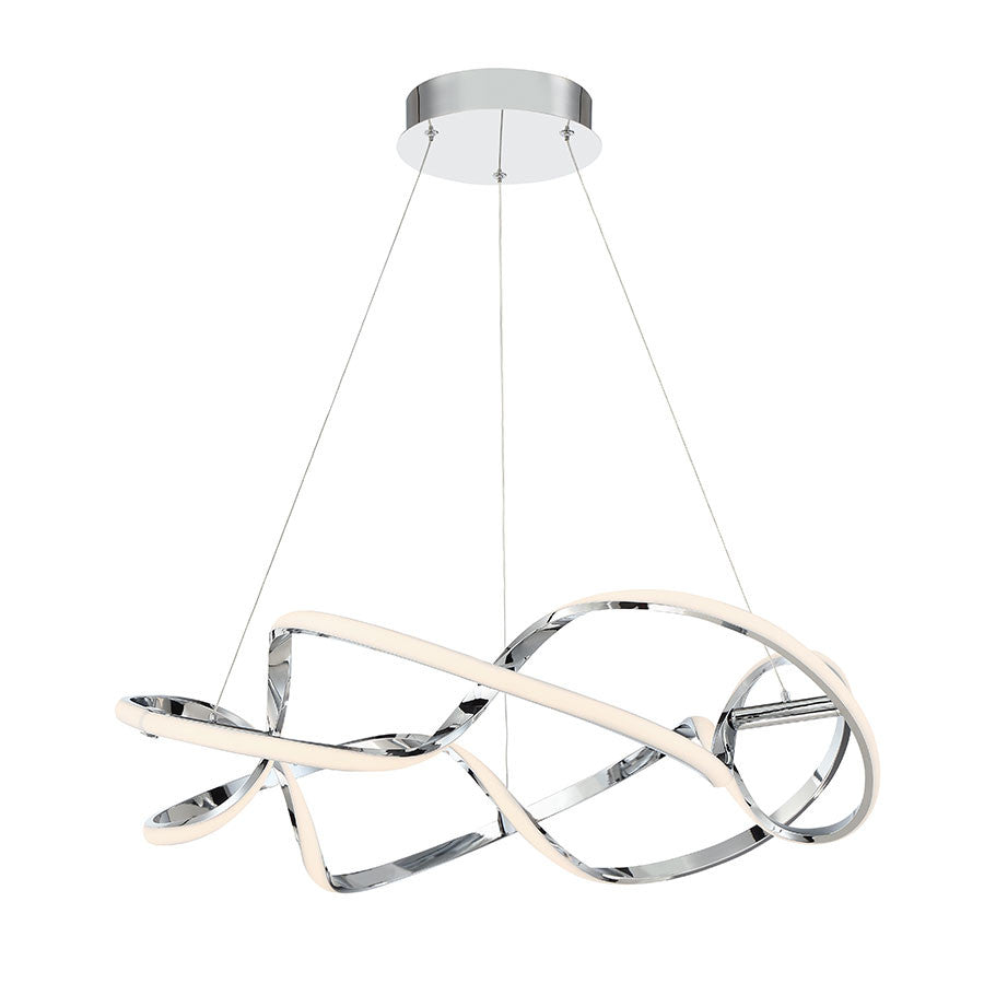 INTERLACE 28in. LED Pendant Light 3000K in Chrome
