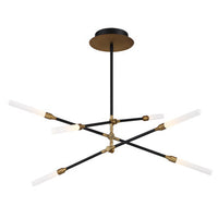 Houdini 6 Light LED Chandelier Light 3000K in Black/Aged Brass