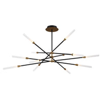 Houdini 12 Light LED Chandelier Light 3000K in Black/Aged Brass